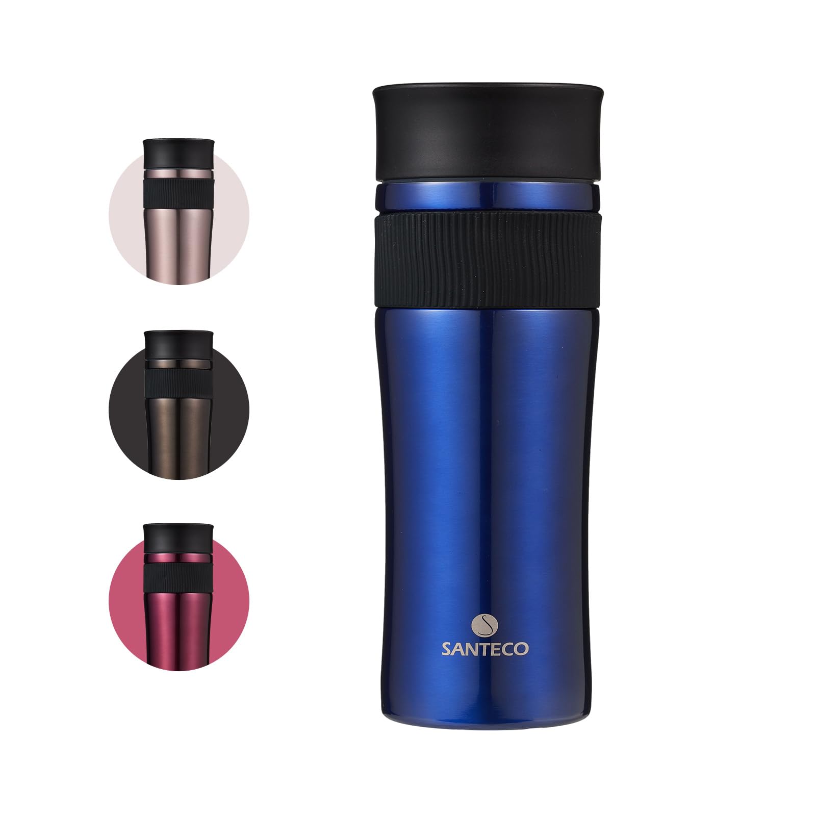 SANTECO Kaffee-Reisebecher 510 ml, Thermosflasche aus Edelstahl, Isolierflasche für Heißgetränke, auslaufsichere Thermoskanne-Mit