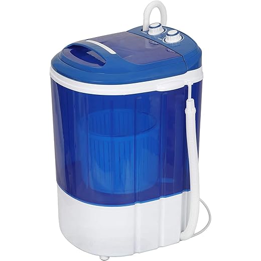 Portable Washing Machine Mini Washer with Spin Dryer 8lbs Washing Capacity, Durable Energy Saving, Rotary Controller, Compact Laundry Washer for RV, Apartments, Dorms,Kitchen, Blue