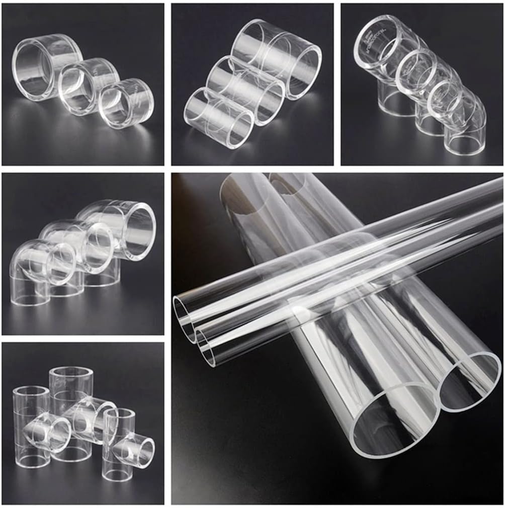 Aquarium Fish Tank U-Shape Air Tube Fittings - Clear Acrylic Pipe Elbow Connector for DIY Projects (O.D 20~32mm) - 1pc(O.D 32mm)