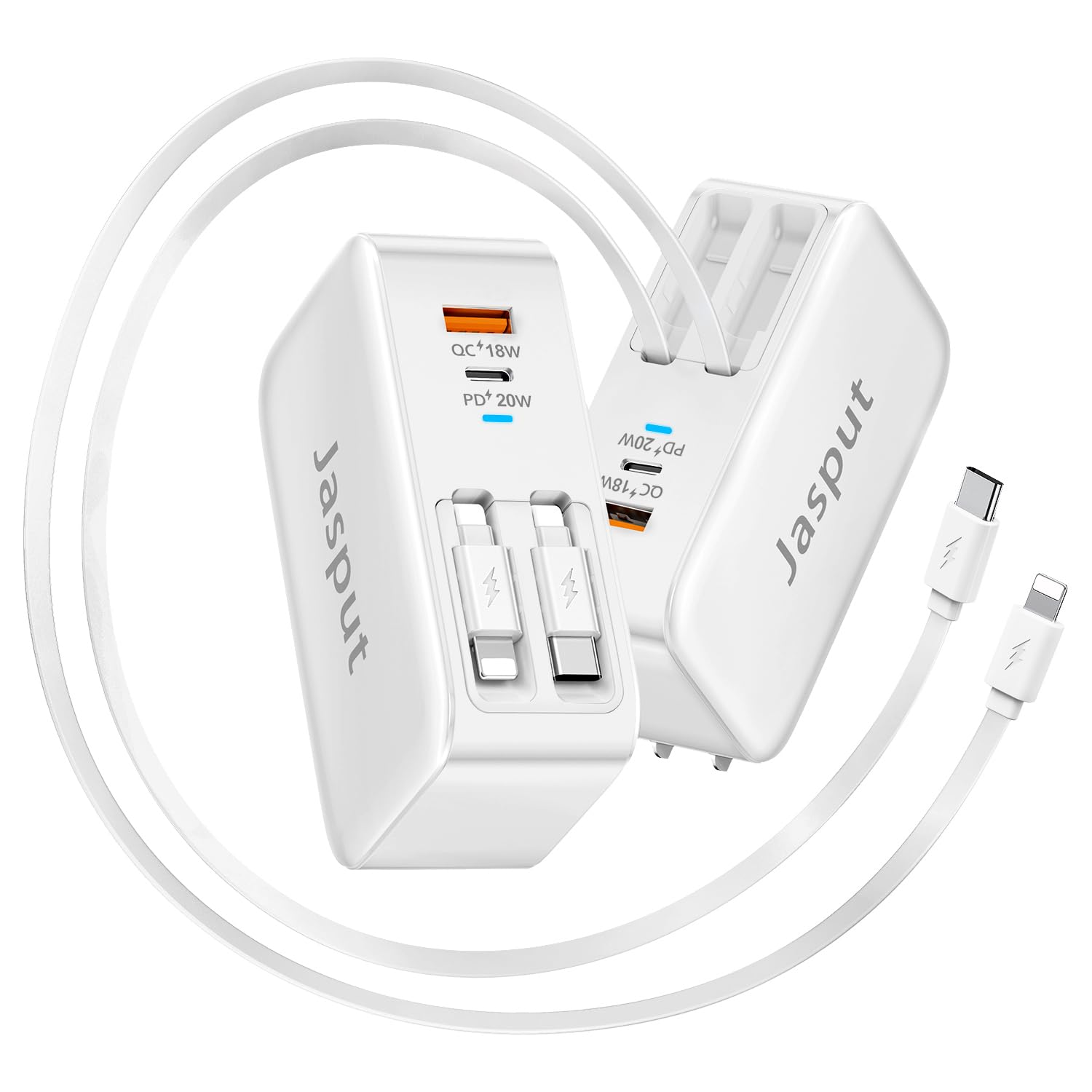 Photo 1 of 4 in 1 Retractable Wall Charger,40W Retractable Phone Charger Wall Plug