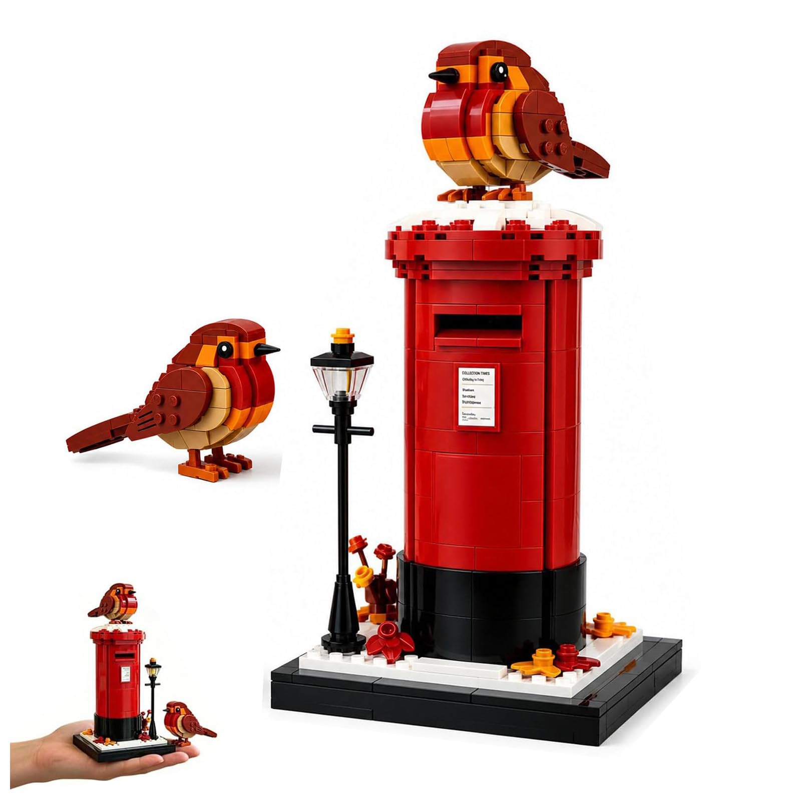 Vintage Postbox & Robin Brick Set, 400+ Pcs Building Blocks (1pc)
