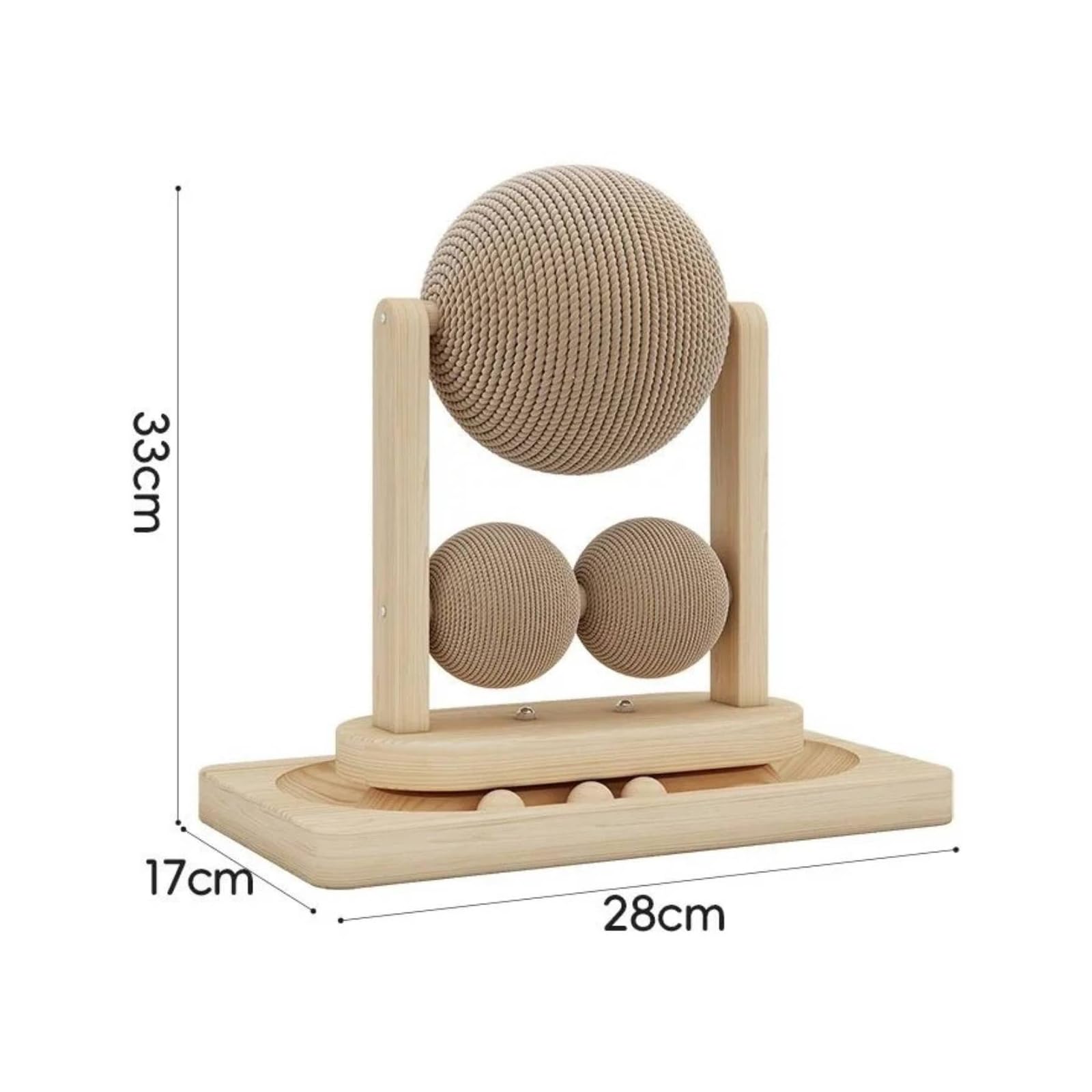 Rascador Madera con Base Giratoria Rascador Pie con Estructura Abierta Resistente Esfera Sisal para Interior, Sala, Pequeño