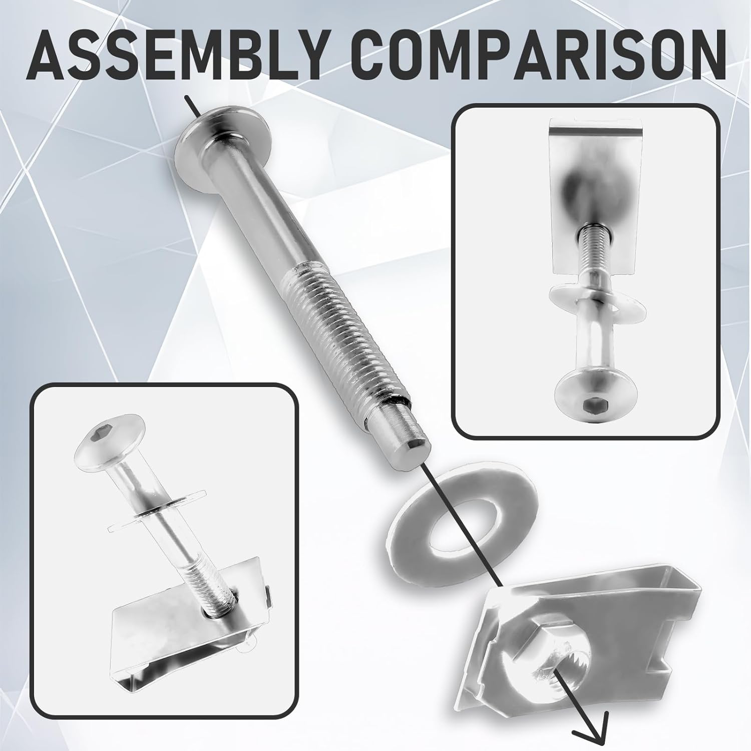 Truck Bed Mounting Bolt Nut Hardware Kit Compatible with Ford F150 1997-2014, Ford F250 1997-1999, Lincoln Mark LT Pickup 2006-2008, Replaces 924-313 W708605S436 W709424S901