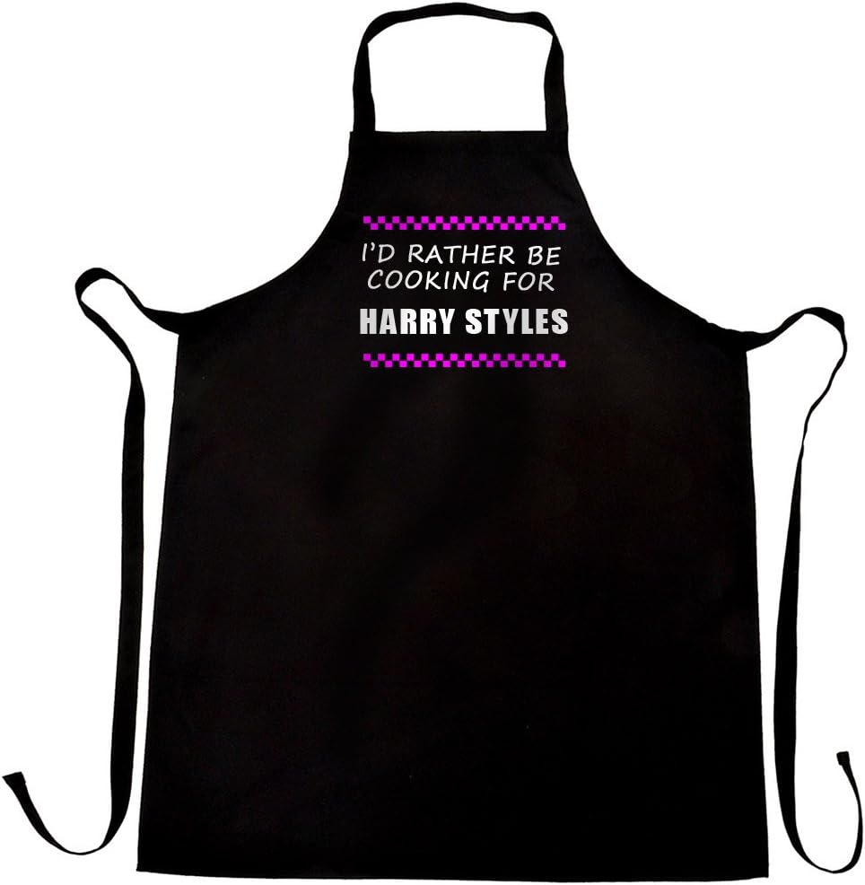 I'd Rather Be Cooking For Harry Styles Apron, by Bertie's Kitchen™. Mother's Day gift idea for fans, wrapping and message service available.