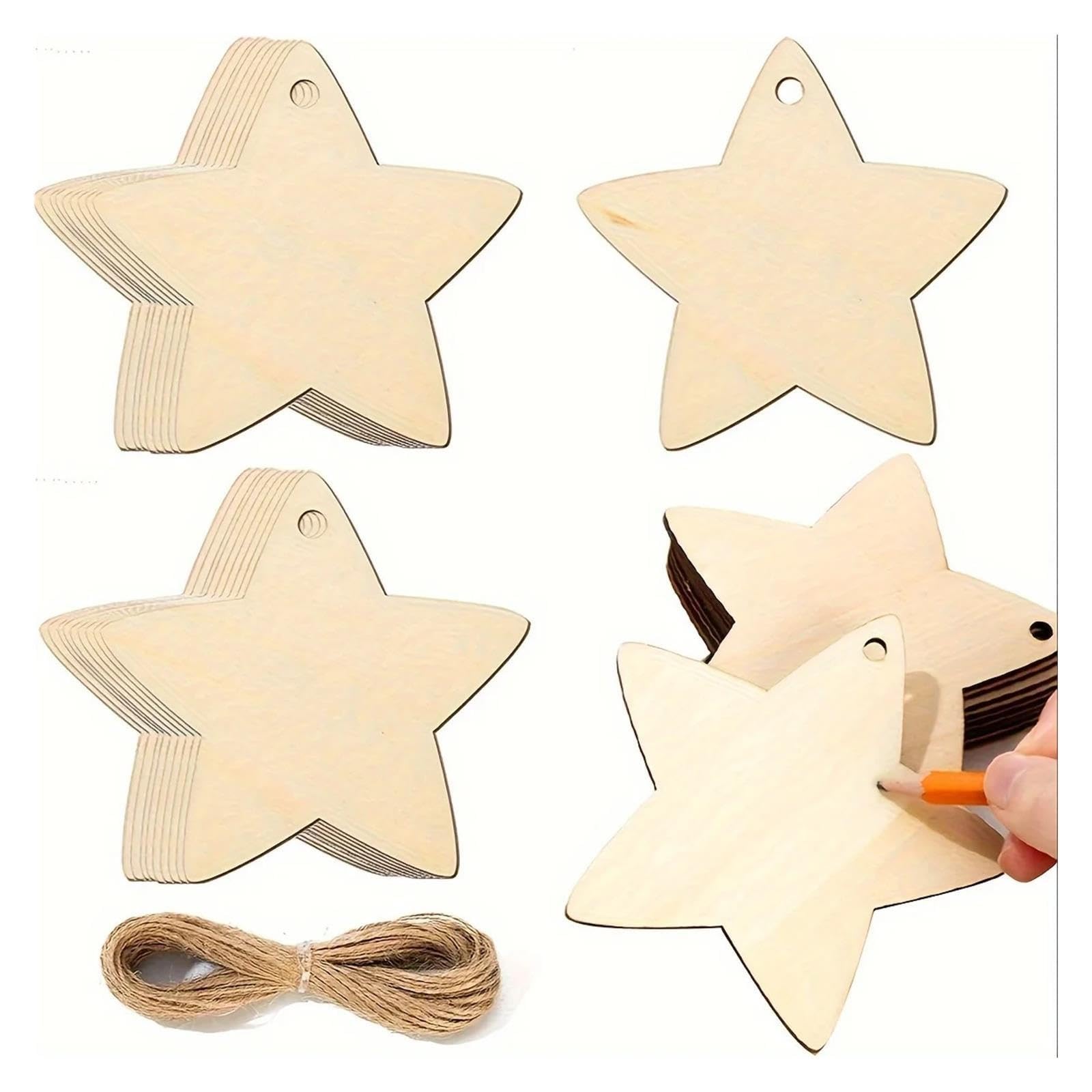 Pezzi Dischi Legno Fette di legno stella fai da te