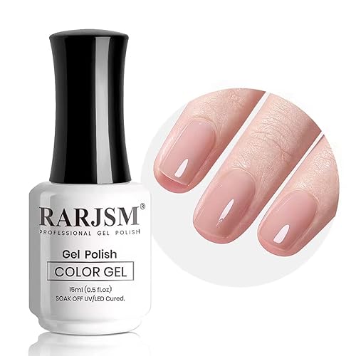 RARJSM Esmalte de uñas de gel de color rosa pálido morado neutro tono de piel 05fl oz botella individual crema gris morado transparente transparente
