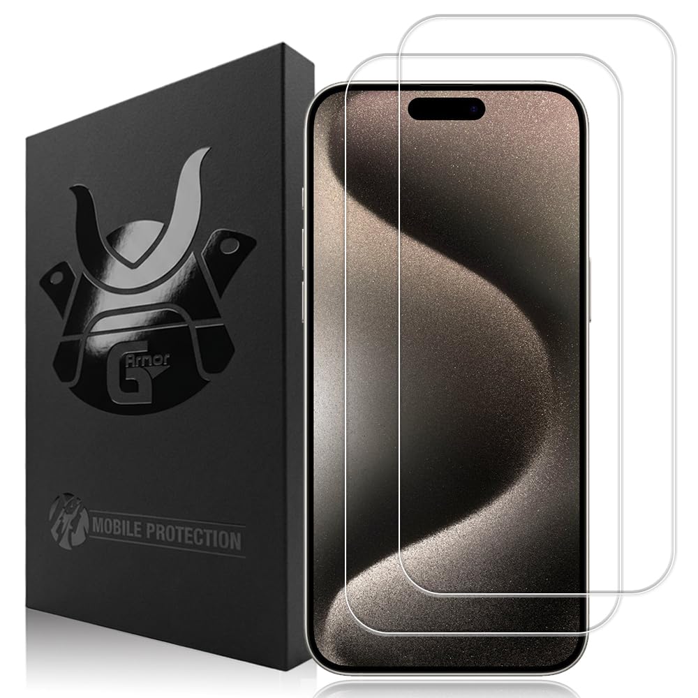 2 Pack Glass Screen Protector for iPhone 15 Plus and 15 Pro Max