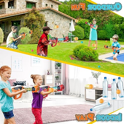 Schießen Spiel Spielzeug für Jungen und Mädchen im Alter von 6, 7, 8, 9, 10+ Jahren, Indoor Outdoor Spielzeug Popper Luftspielzeug Pistolen mit 36 Schaumstoffkugeln, kompatibel mit Nerf Ziel