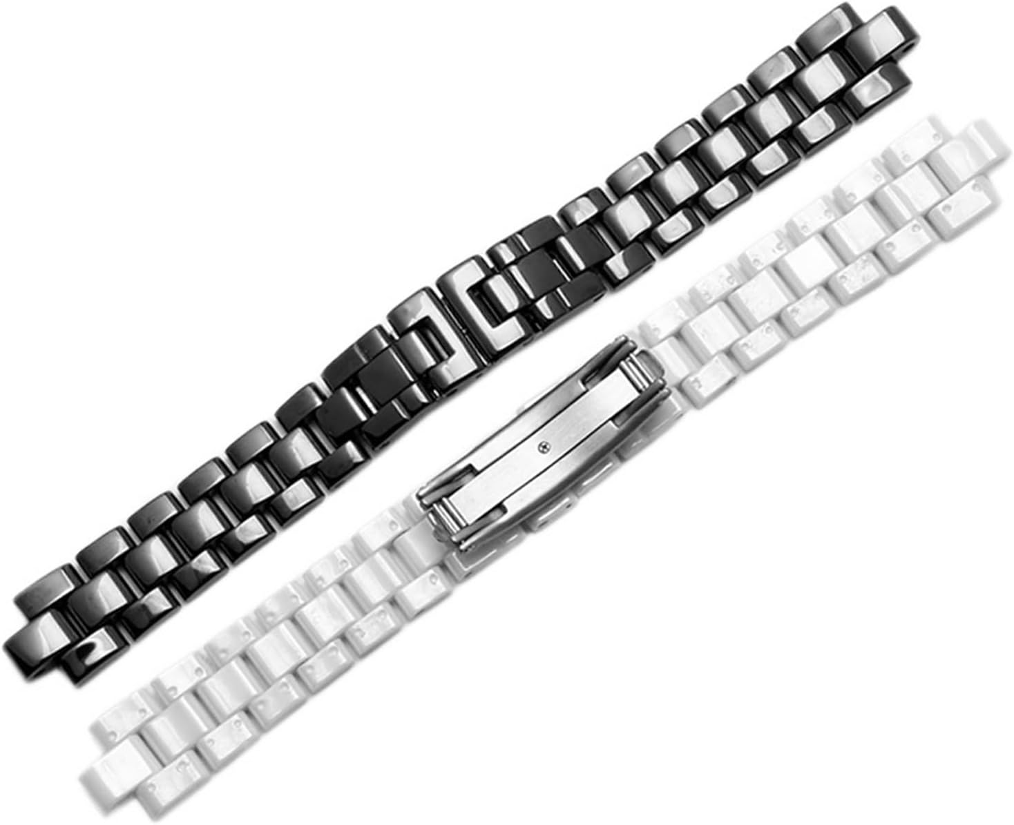 XILILHC Convex Watchband Ceramic Watch Compatible With J12 Bracelet Bands 16mm 19mm Strap Special Solid Links Folding Buckle