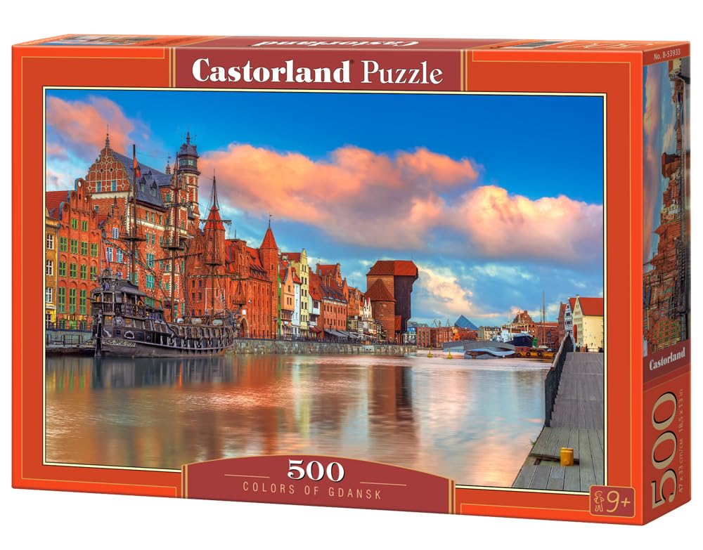 500 Piece Jigsaw Puzzles, Colors of Gdansk, Poland, Historical Puzzle, Waterline, Adult Puzzle, Castorland B-53933