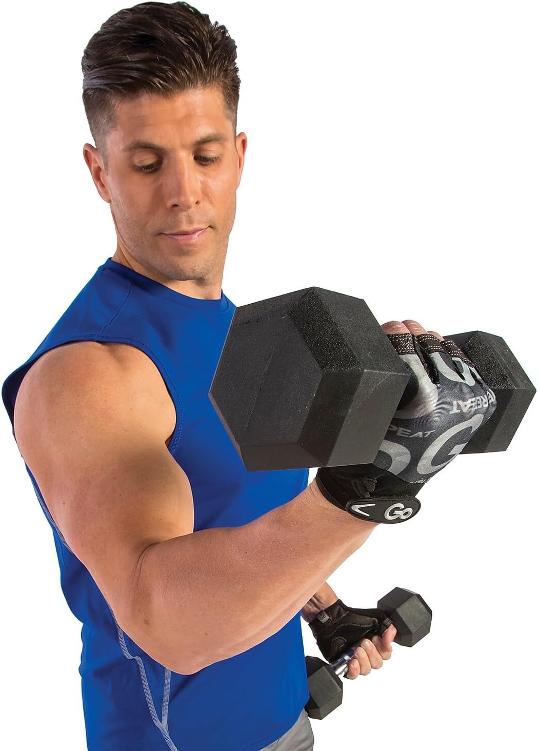 GoFit Men's Black Premium Leather Elite Trainer Gloves, Large (GF-MLG-L/CAM)