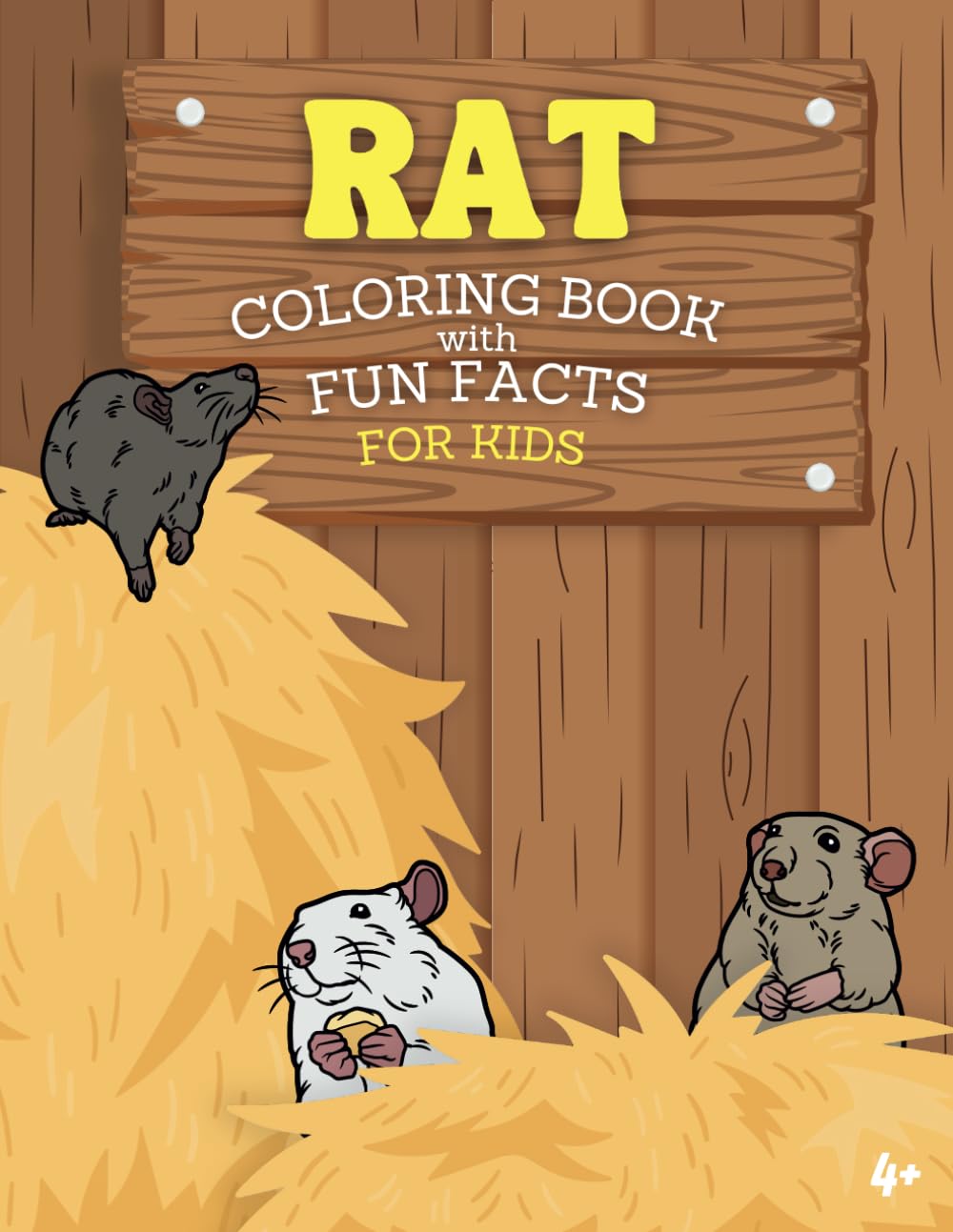 Rat Coloring Book with Fun Facts: cute rats, pet in coloring book for kids (Animal Coloring Books)