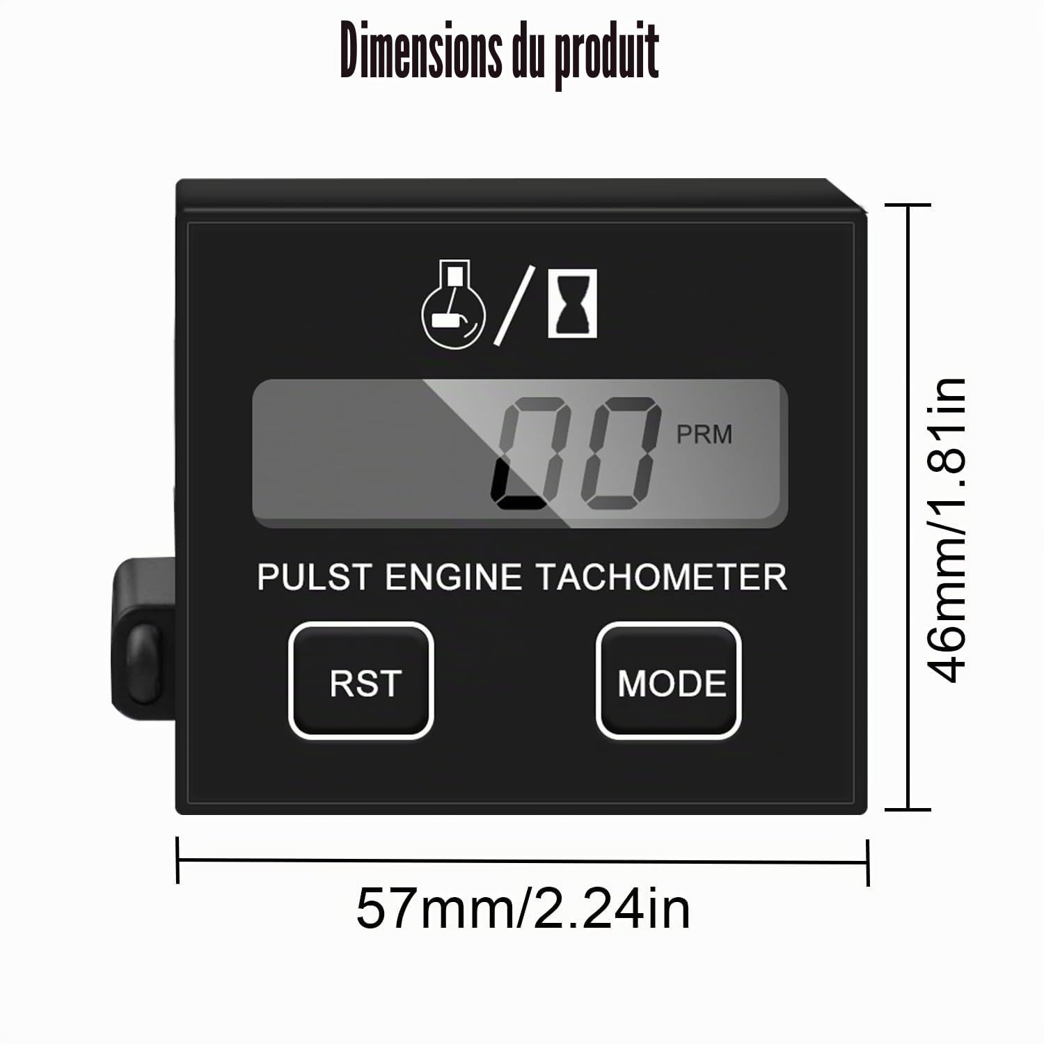 Tachymètre numérique étanche pour moteur pour tronçonneuse, moto et tondeuse à gazon