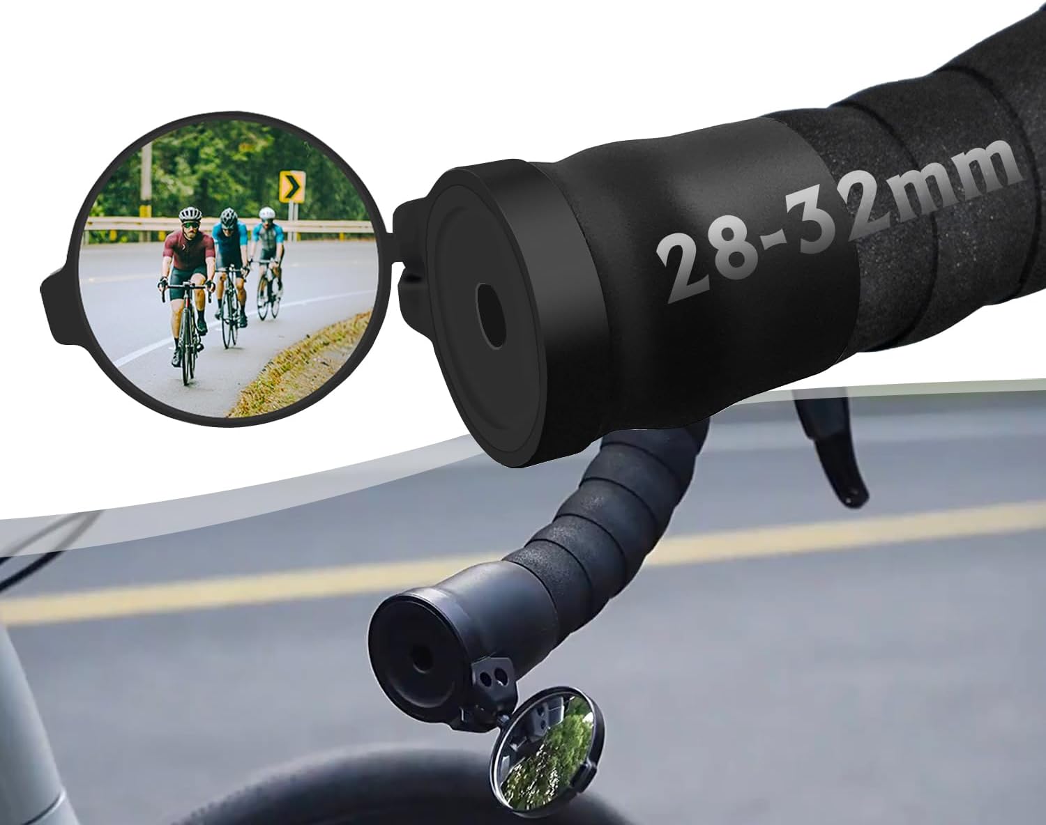 Arkham Foldable Road Bike Mirror, Universal 360° Rotating Mini Handlebar Mirror