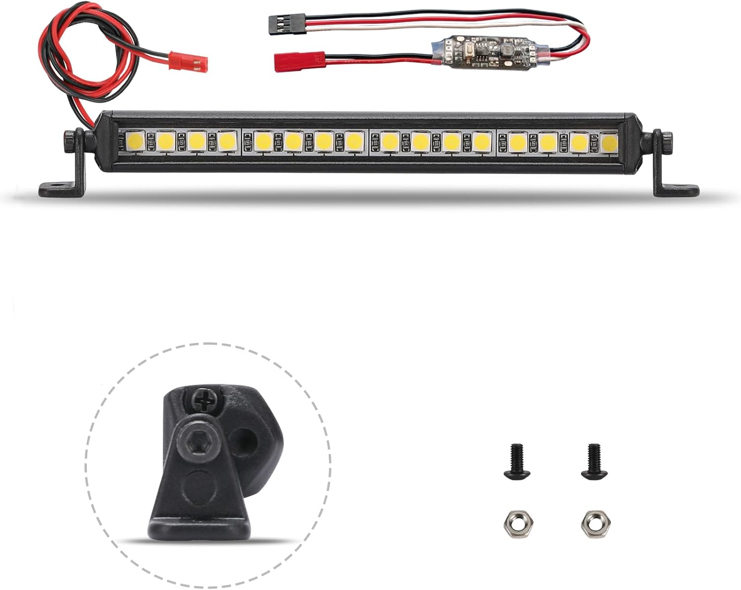 Freshion RC Light Bar 16 LED 3.5 Inch Aluminum RC Lights Crawler Accessories for Axial SCX10 Traxxas TRX-4 TRX4M Arrma Senton Redcat GEN7 1/10 1/18 Light Kit
