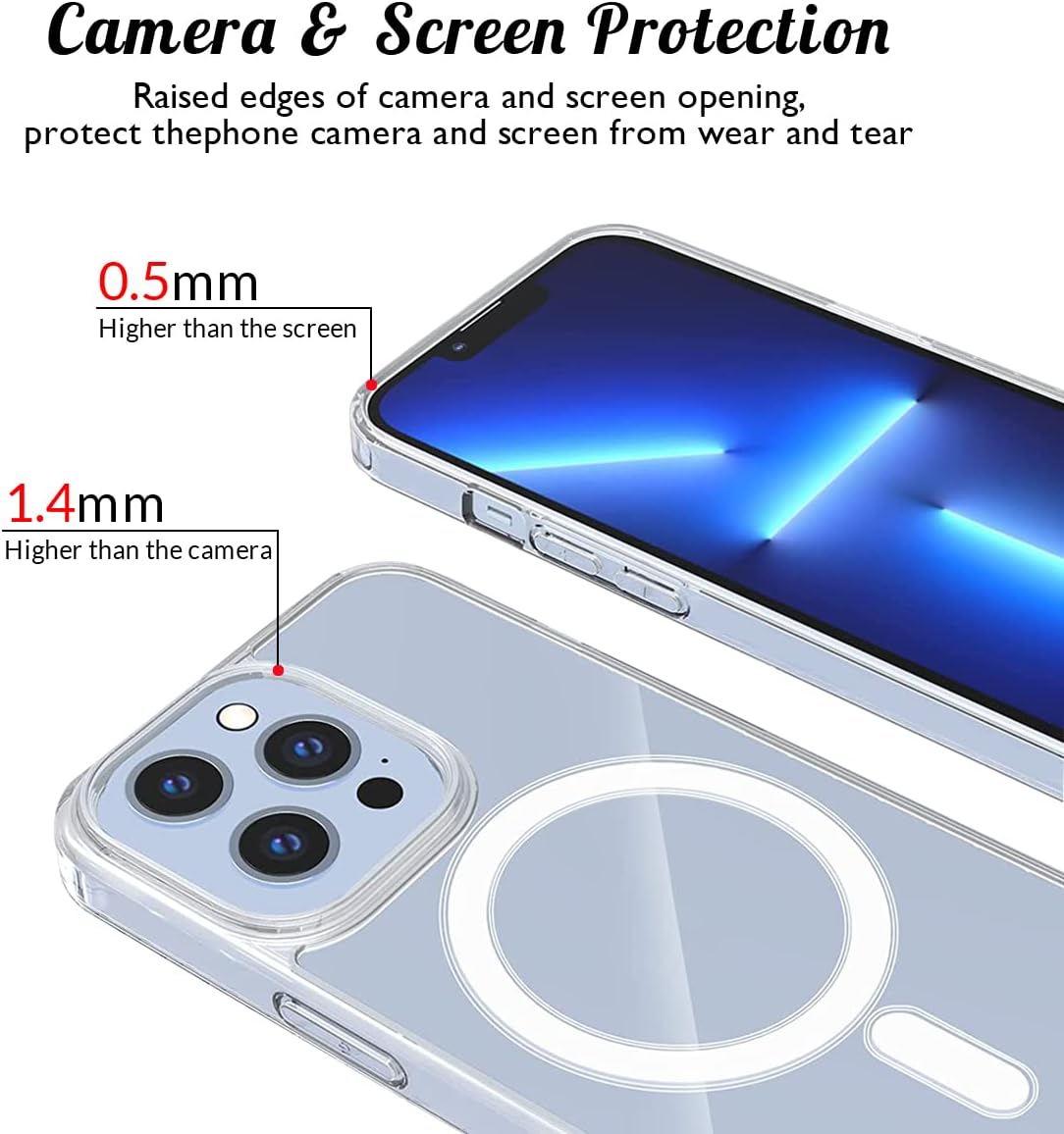 Custom Case for iPhone 17 Air Pro Max 17e 16 16e 15 14 13 12 11 Plus Mini Se X XS XR 8 7 Plus Personalized Picture/Text/Name/Logo Magnetic Compatible with Magsafe Wireless Charging Slim Clear Cover