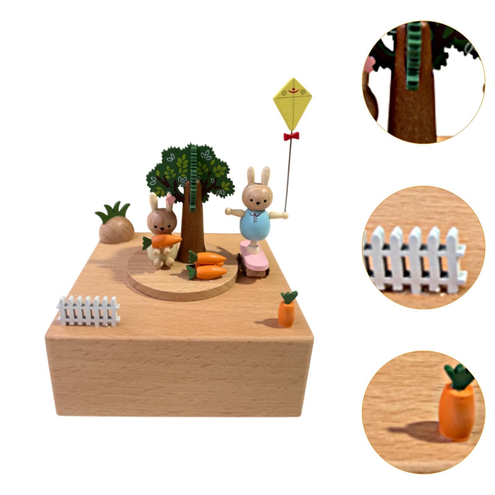 Caja de Música de Madera con Función Giratoria única, Estilo a, Individual