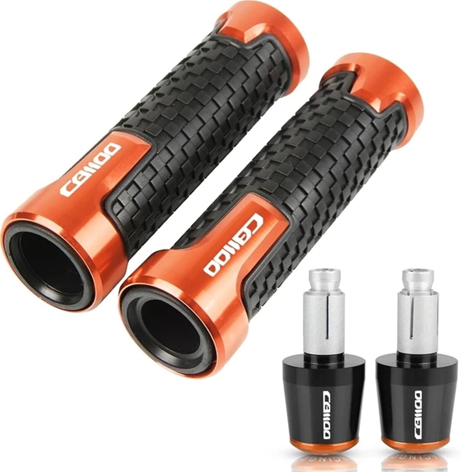 For H CB1100 CB1100RS CB1100EX CB 1100 1100RS Motorcycle Handlebar Grips Ends Handle Bar Cap End Plug(1/A Orange)
