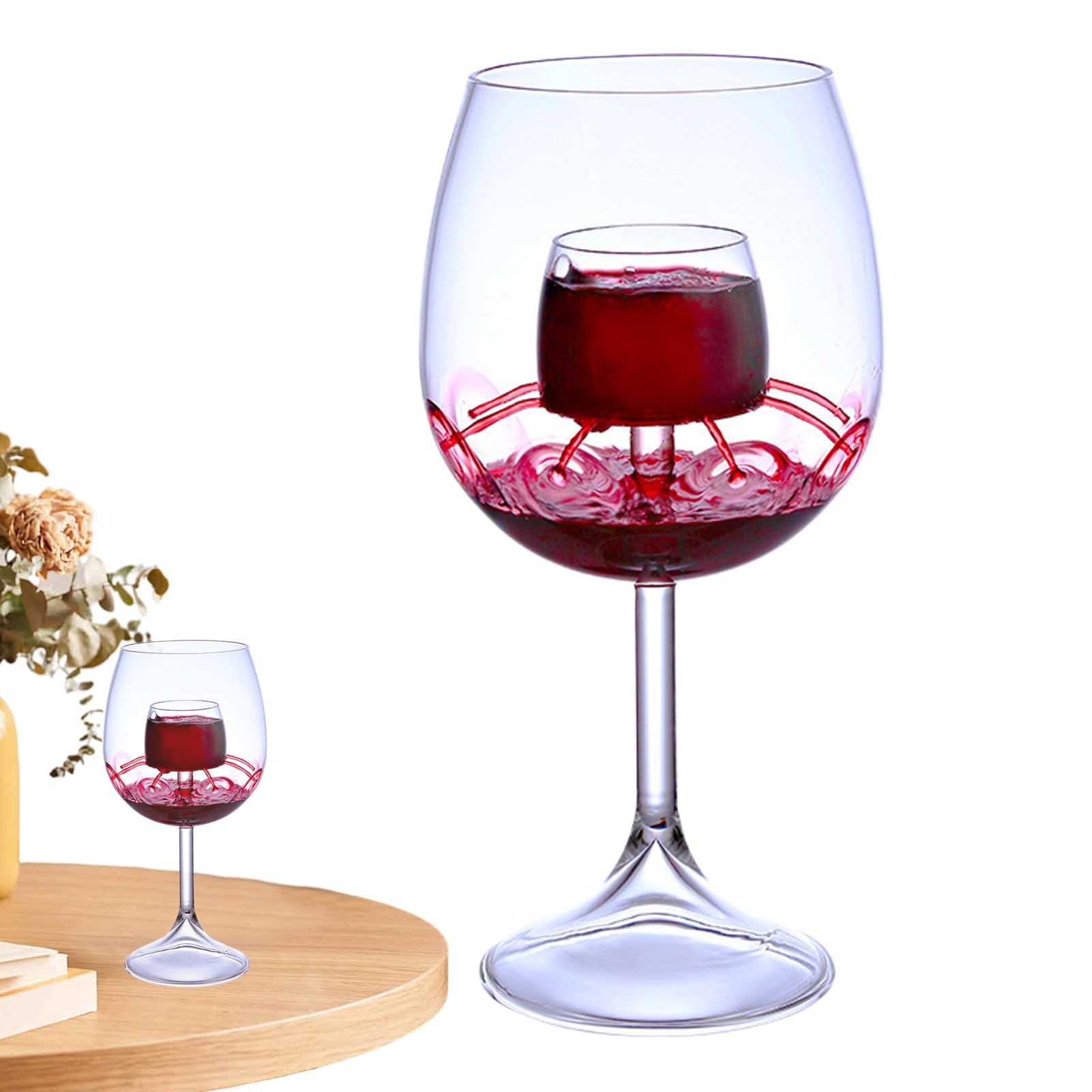 Caraffa per vino in , effetto fontana, aeratore integrato | Decanter Insufflatore Integrato Vetro Trasparente Multiuso Vino Rosso Caffè Tè per Casa Cucina Bar Party Uffici Hote