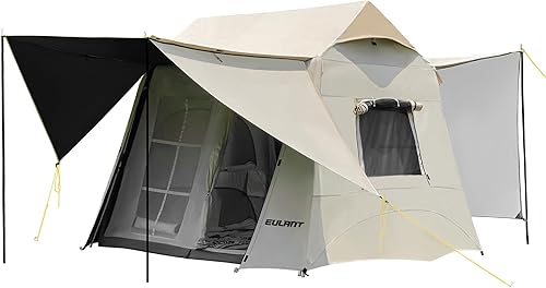 EULANT Tienda de campaña para 3 a 5 personas, tiendas de campaña familiares grandes, de doble capa, impermeable, resistente al sol, portátil, tienda