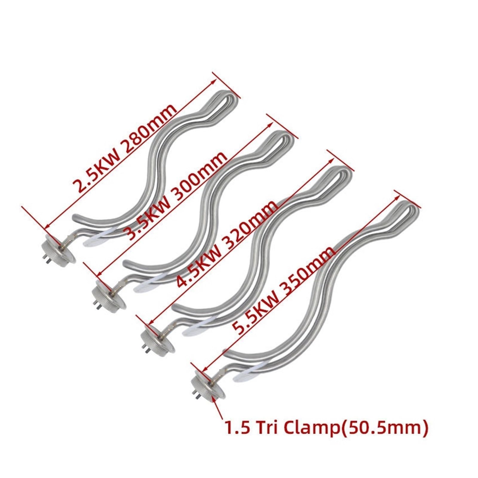 Amazon.co.jp: DAVBIR 220V 3.5KW リップルタイプ クローバー電気加熱要素 ステンレススチール浸漬管状給湯器  perfection(Heater Clamp Set) : DIY・工具・ガーデン