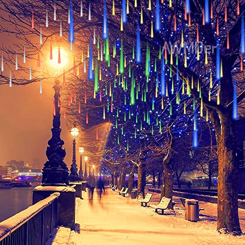 Guirlande lumineuse pluie de météore LED étanche 50cm multicolore pour décorer les arbres de jardin
