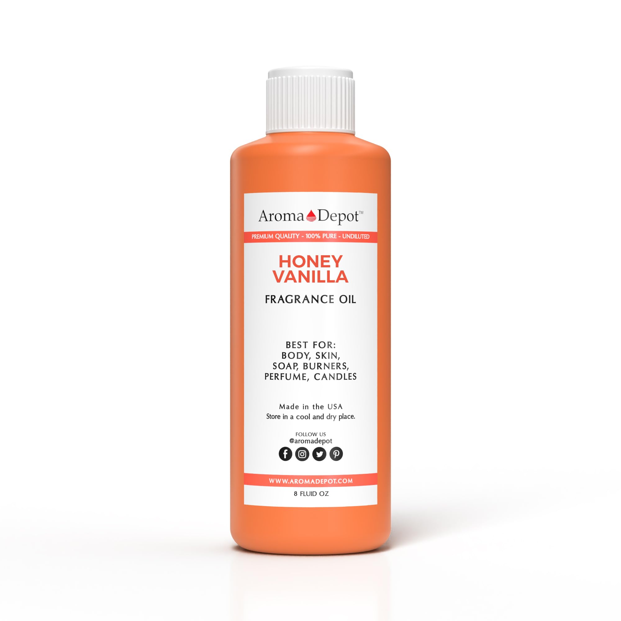 Honey Vanilla Perfume/Body Fragrance Oil,Pure Uncut. Lotions, Butter, Soapmaking, or Incense Dipping. Add a Few Drops to Your Aromatherapy Diffuser. (8 oz.)
