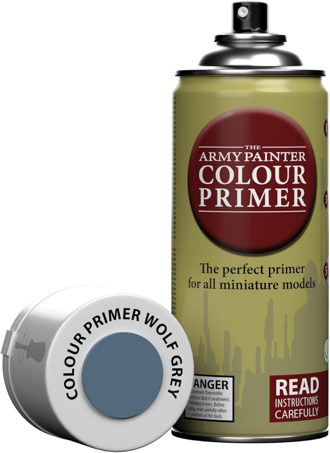 The Army Painter Colour Primer Wolf Grey, 400 mL Acrylic Spray Primer, Spray Paint Basecoat for Miniature Priming, Tabletop Roleplaying, Boardgames,