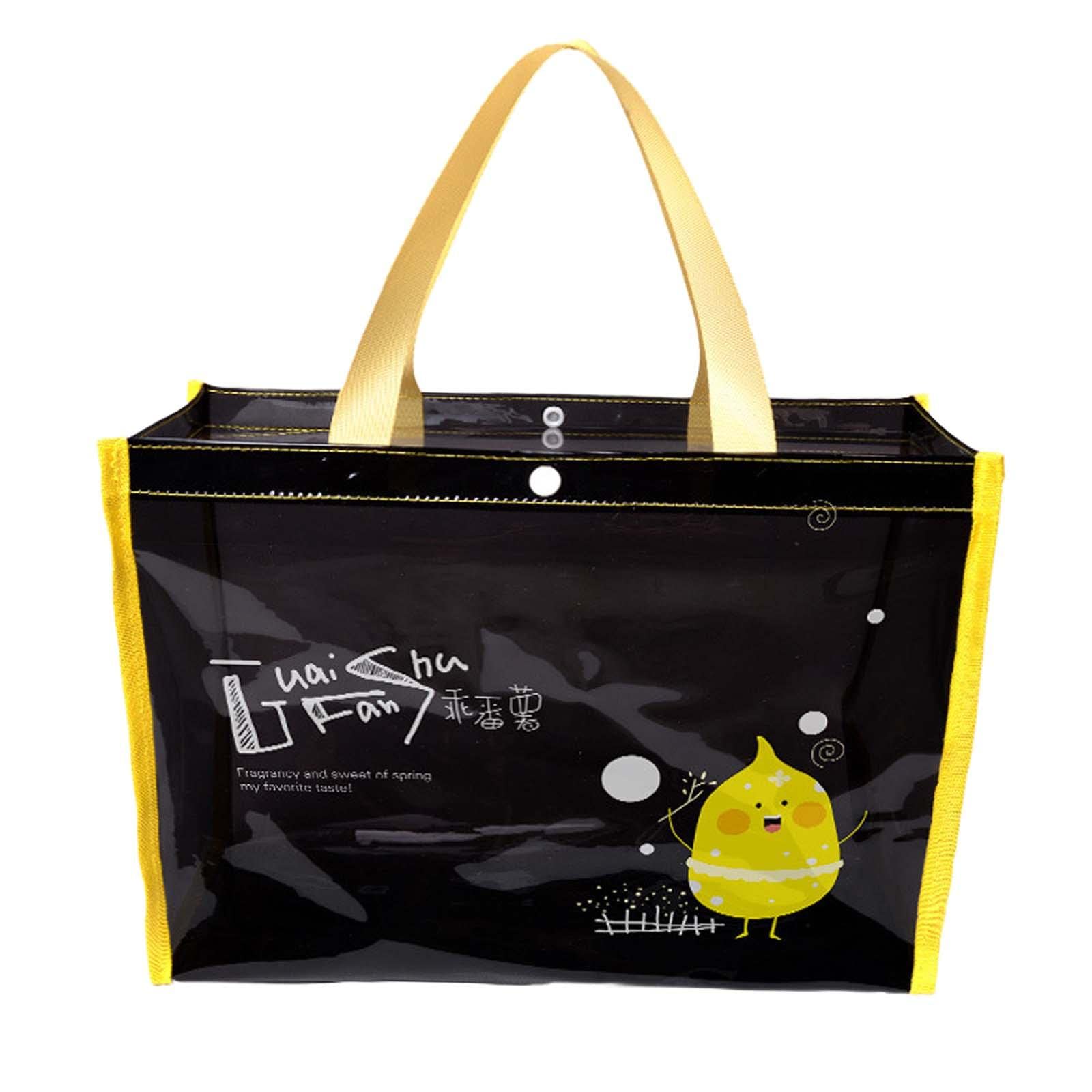 Clear Waterproof Bag Compact Beach Tote Bag for Sports Swimming Vacation Black-image-20