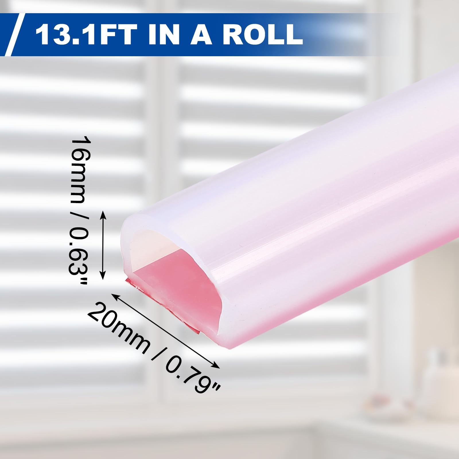 PATIKIL Bande d'étanchéité en silicone - 20 mm de large x 2 mm de long x 16 mm de haut - 4 m de large et de 4 m de large écart