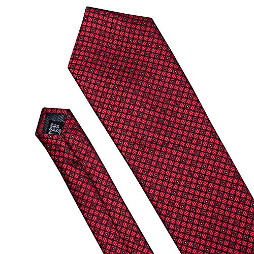 Image of YOHOWA Men Plaid /Striped Ties Set Silk Business Wedding Formal Fashion Necktie and Pocket Square Cufflinks Set