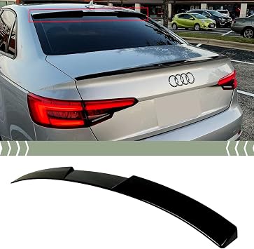 FITS 2017-2024 Audi A4 & S4 B9 Glossy Black V Style Rear ROOF Spoiler Wing Visor
