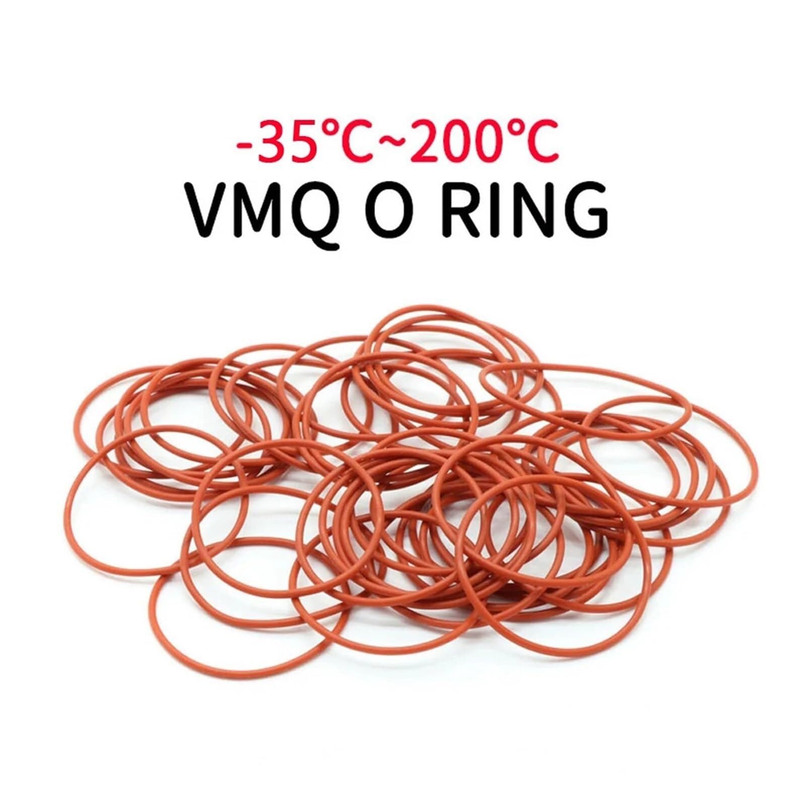 Matériel 10 pièces/lot joint d'anneau en silicone rouge CS 1mm OD 5mm-46mm joints toriques en silicone joints toriques en caoutchouc de qualité alimentaire joint torique VMQ rondelle d'emballage(OD 30