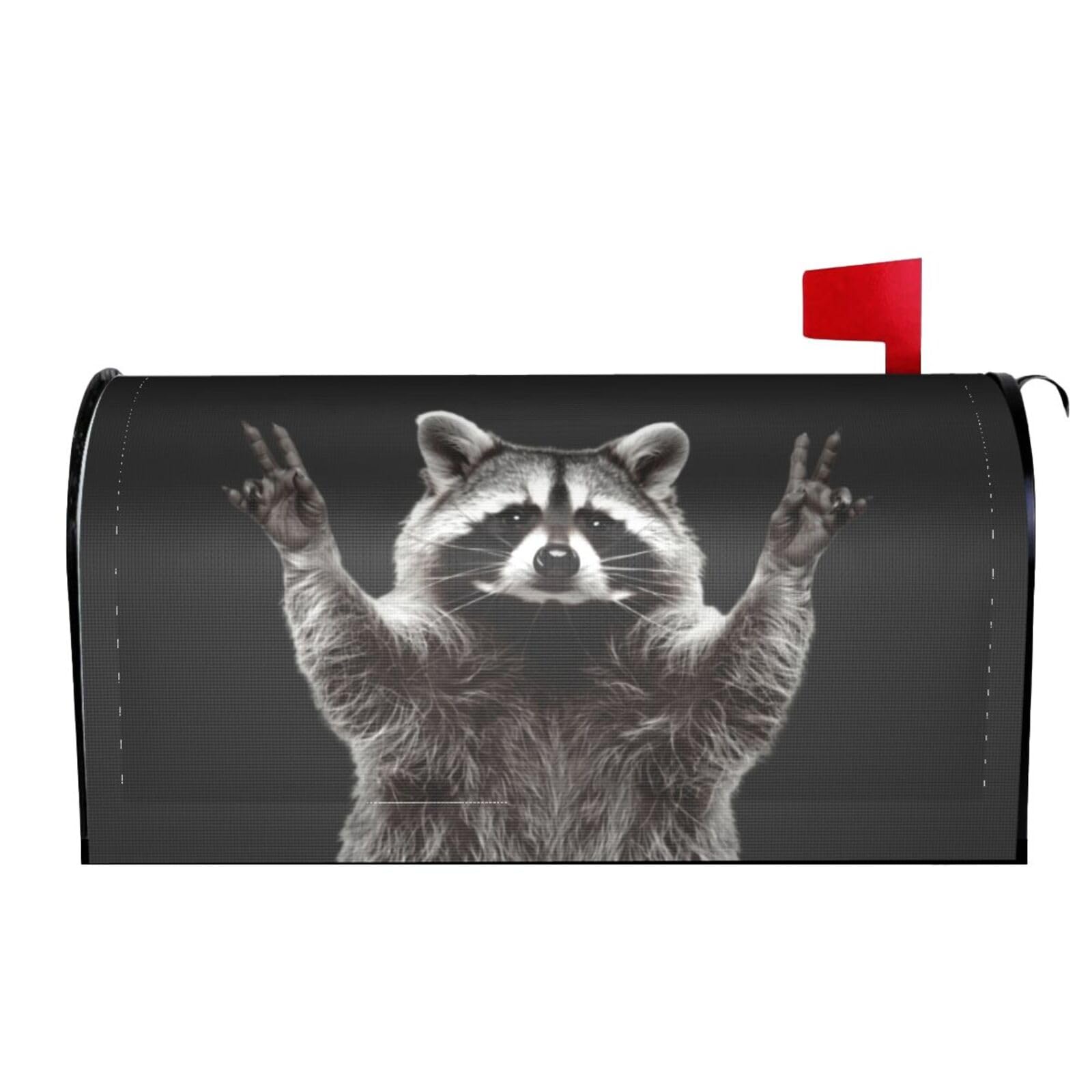 Funny Raccoon 02 Mailbox Covers Magnetic Wraps Post Letter Box Cover Garden Home Decor