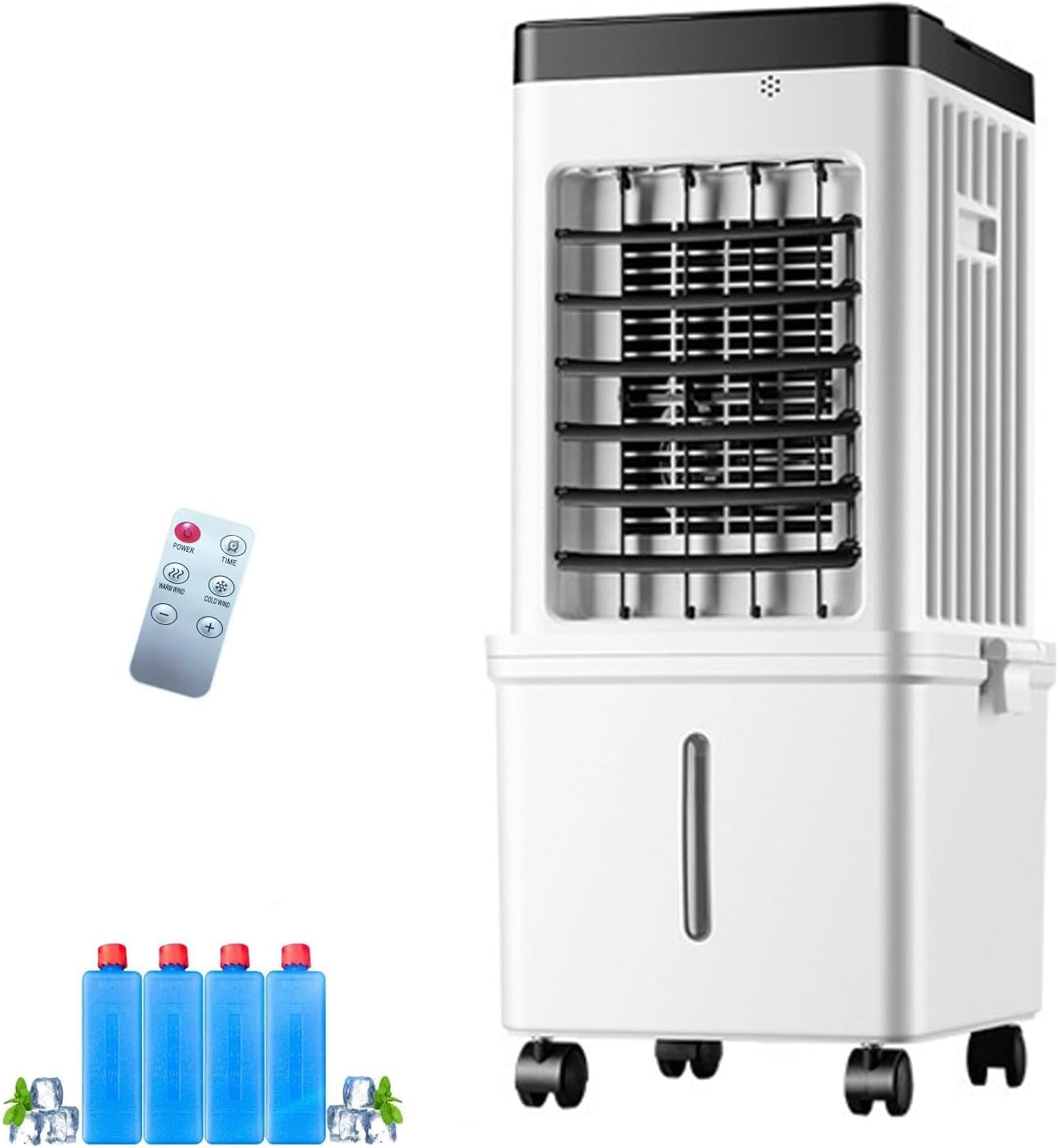 Evaporative Air Cooler,3 Speeds,Portable Air Cooler/Fan/Humidifier Air Conditioner Fan with Water Tank & Remote,7.5H Timer,90° Oscillation,Quiet Cooling Fan for Home Bedroom Office