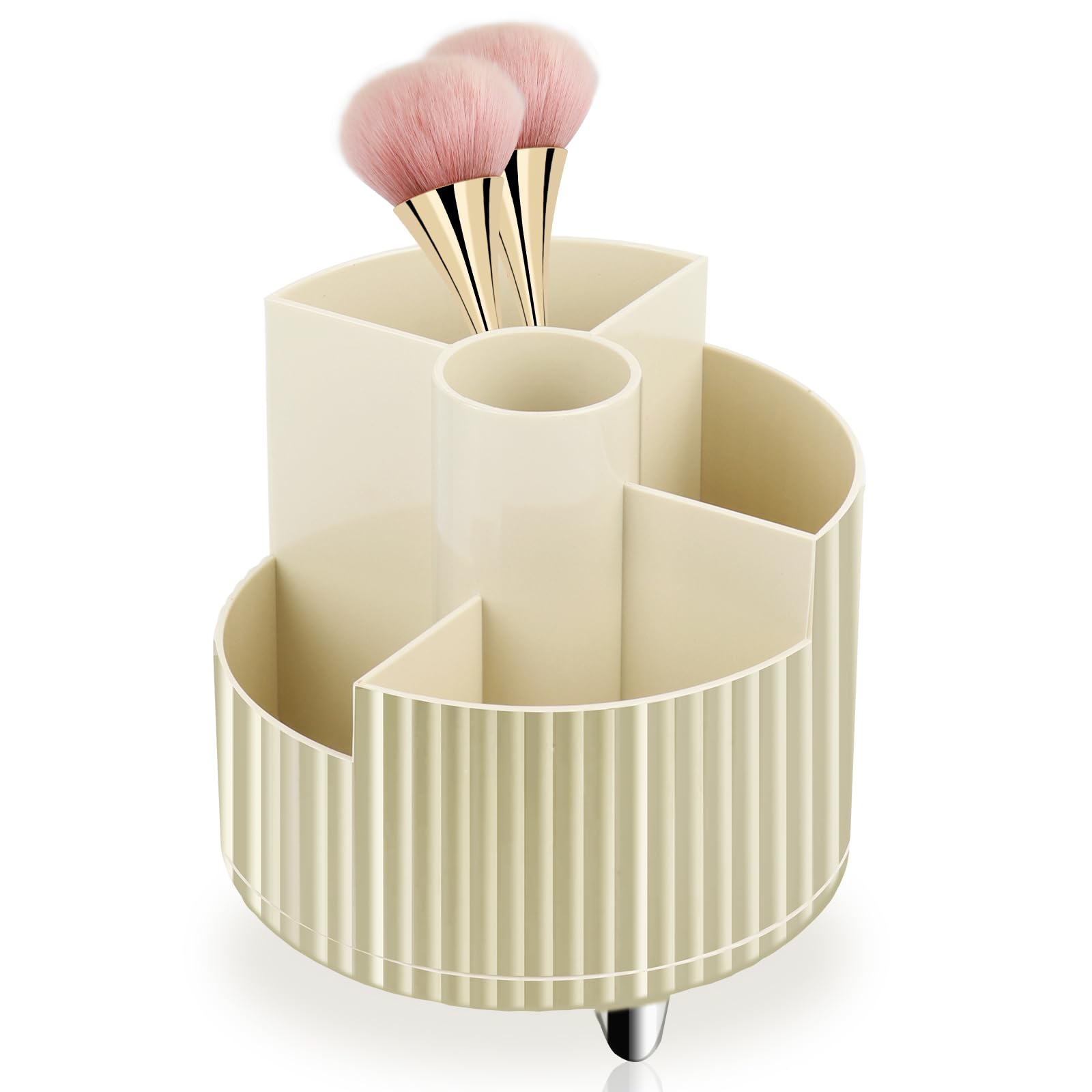 VFANDV Organizador de Maquillaje Multifunctional, 360°Organizador de Maquillaje Giratorio Gran Capacidad Organizador de Cosméticos Compartimentos (Blanco)