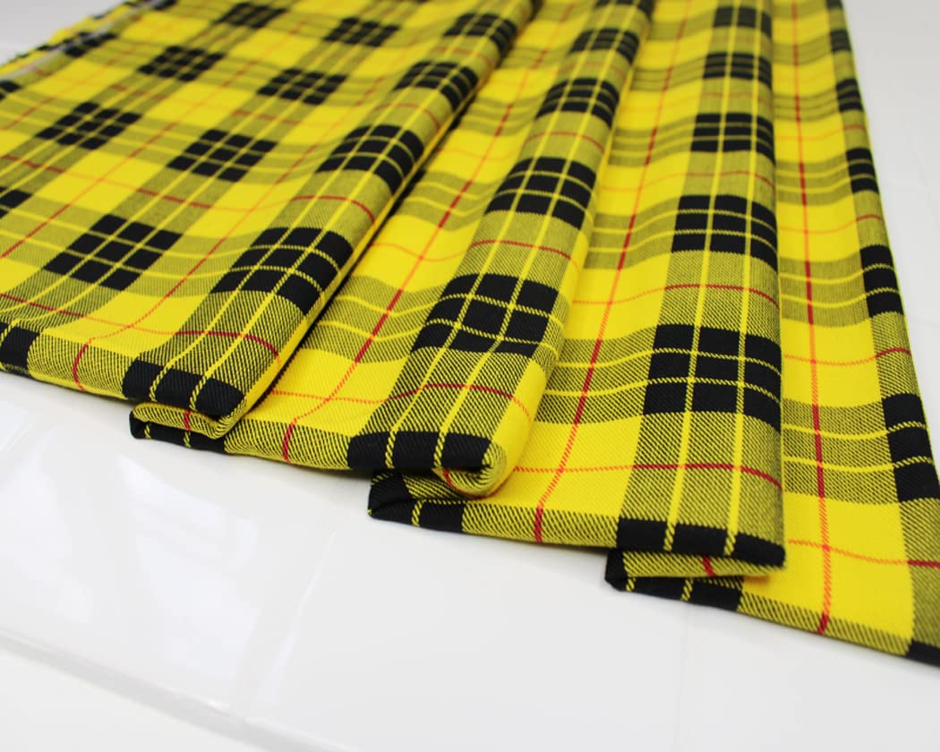 Glamour Secrets Clueless Yellow Tartan Fabric - Polyviscose Craft Fabric - Perfect For Clothing - 58" Wide - 147 Cm - Weight 219 Gsm (Clueless Yellow)