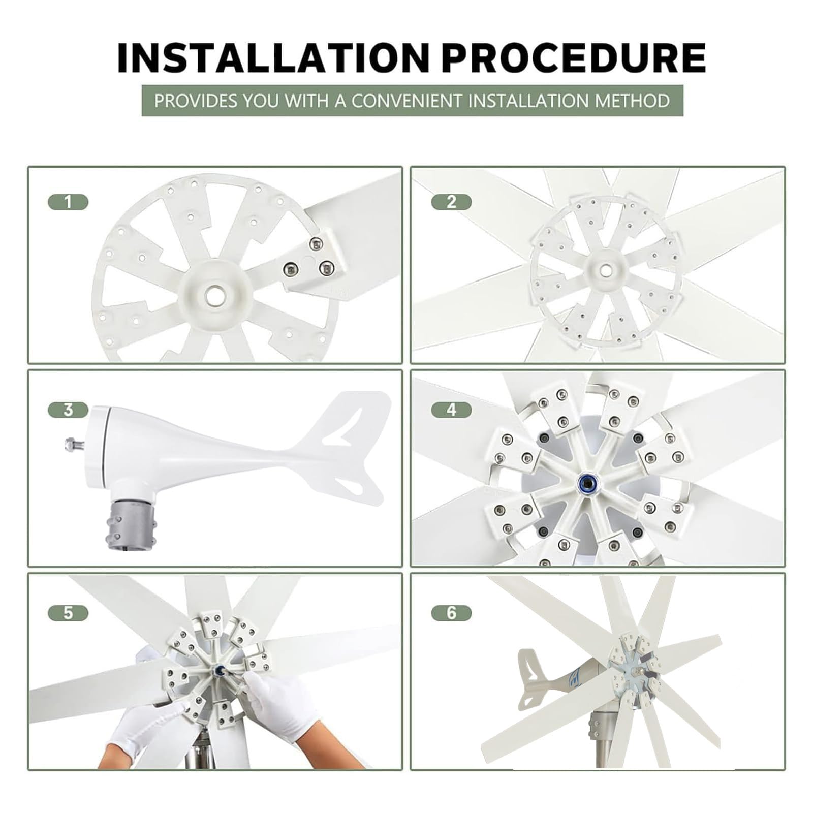Generatore Eolico 14000W DC 12V/24V/48V/110V/220V con 8 Pale Kit Turbina Solare con Controller Ibrido per Integrazione Energetica Domestica