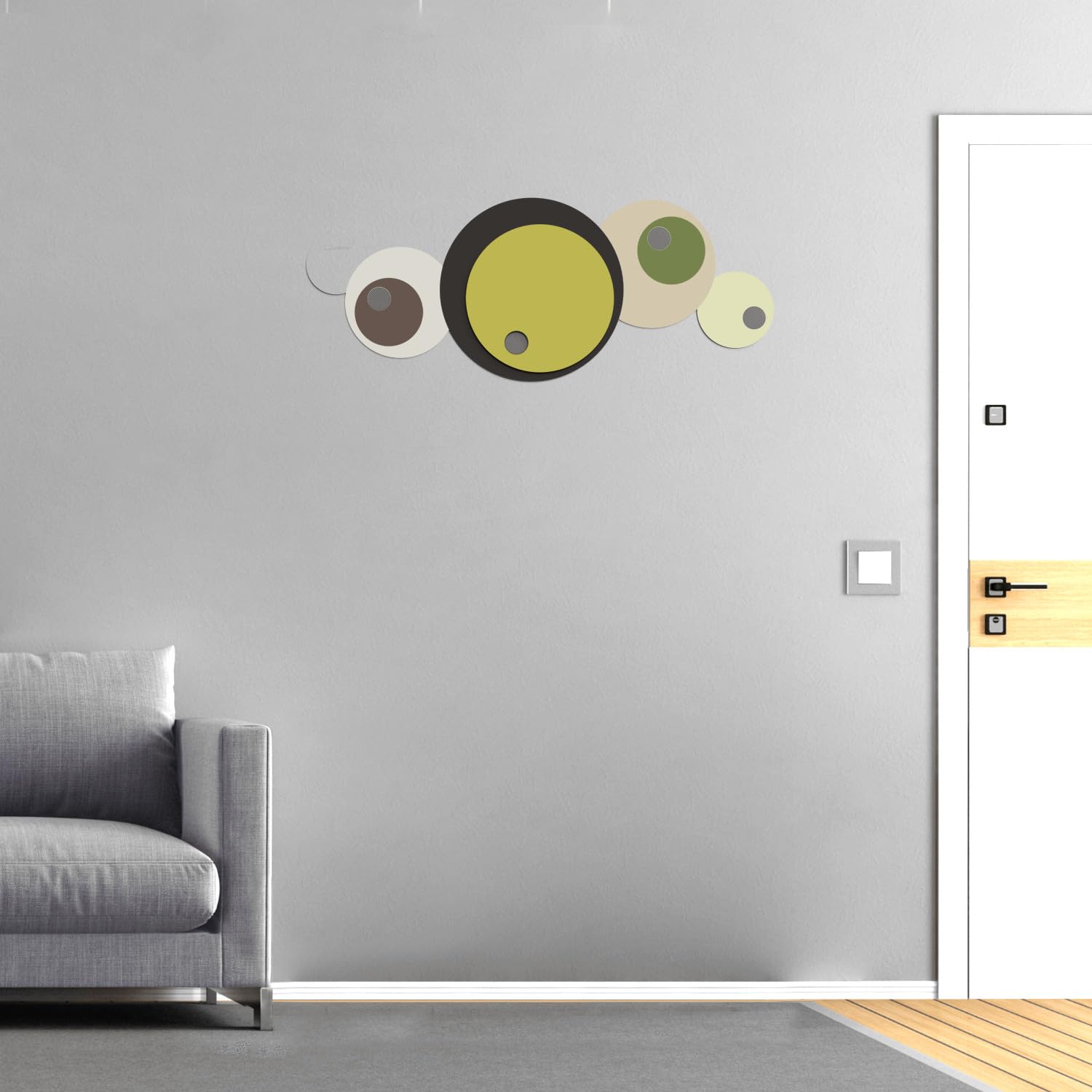 Giallobus - Appendiabiti da parete 4Me - 02 - Cycle - Legno Mdf + Alluminio - 60L x 25l cm - 02 - M - Attaccapanni da Muro con 4 Ganci in Alluminio e Legno