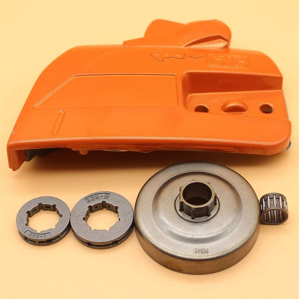 Kit de tambor de embrague de tapa de embrague de piñón de .325 "compatible con HUSQVARNA 357359346 XP 346XP Repuestos de motosierra 537107801, 578097901