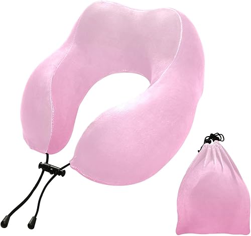 Miniatura 5 de Almohada de viaje con degradado morado brillante para cama de viaje de automóvil, almohada de apoyo para el cuello en forma de U de espuma