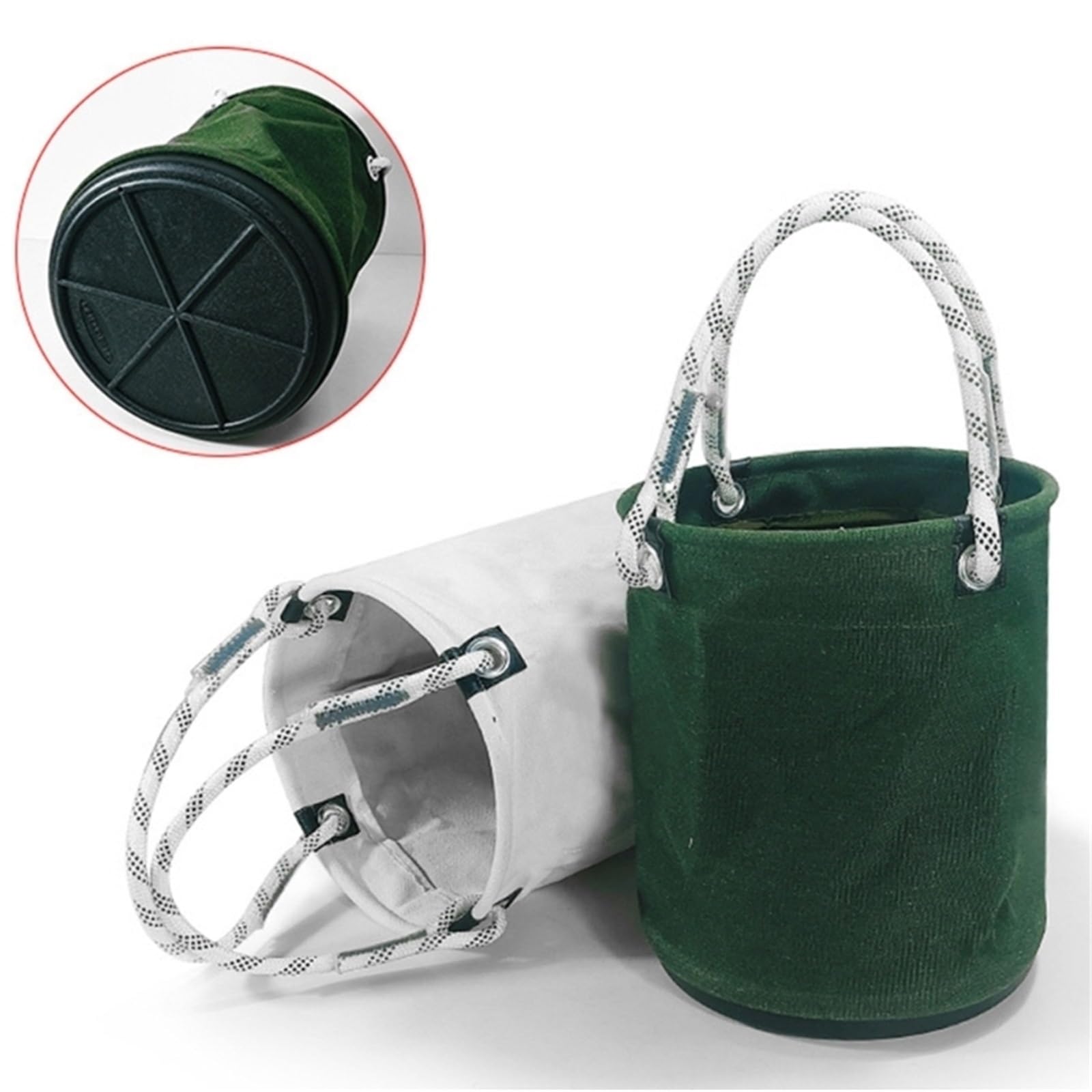 Bolsa de herramientas cubo grande 40x30cm, bolsa almacenamiento lona portátil multiherramienta for enmarcador, carpintero, electricista y mecánico(White)
