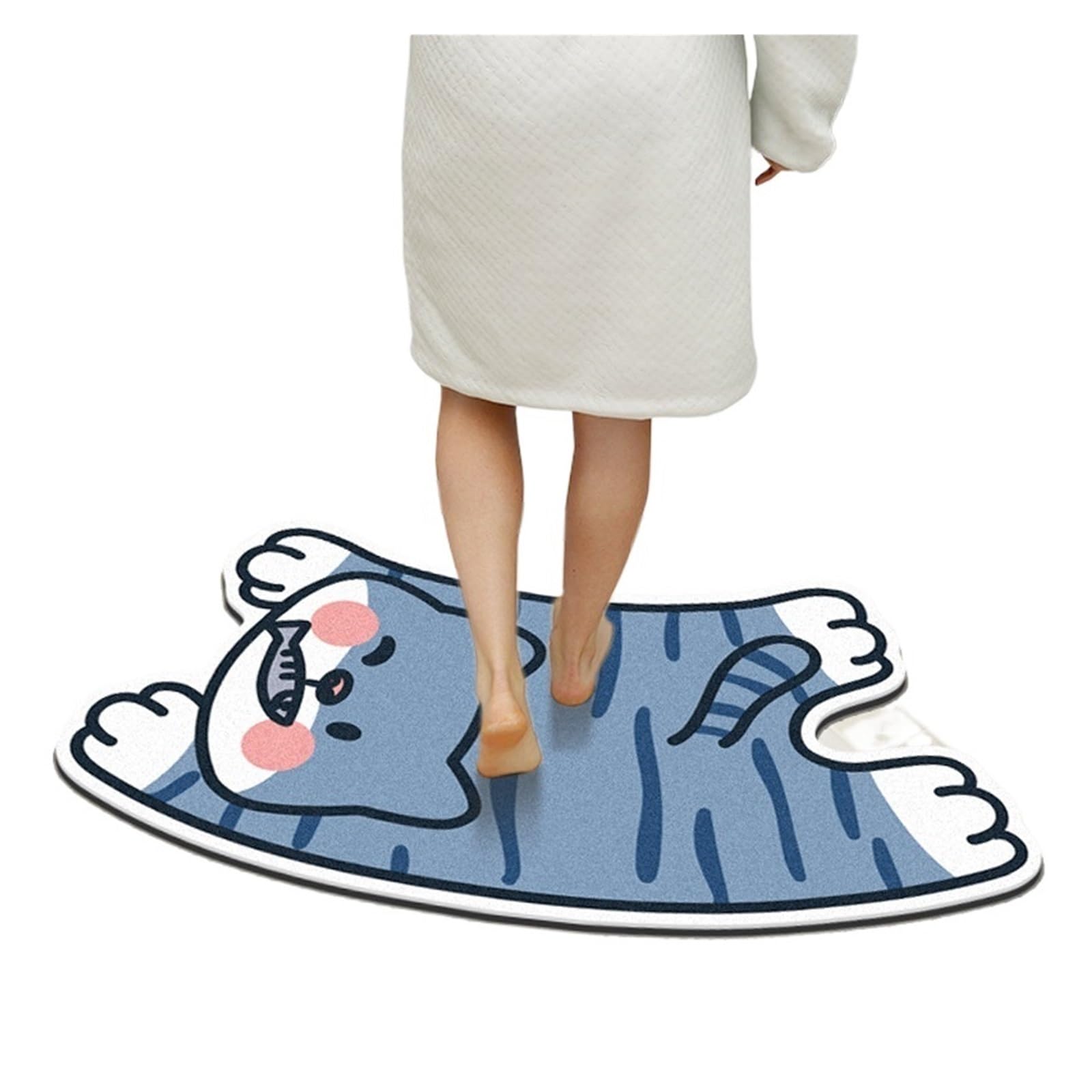Curved Bath Mat Super Absorbent Curved Bath Mat Quick Dry Bathroom Rug Non Slip Entrance Doormat Nappa Skin Floor Mats Toilet Carpet Home Decor