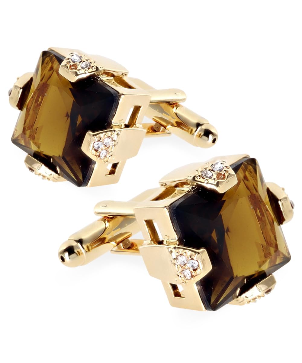 Vittorio Vico Princess Cut Color Stone Cuff Links