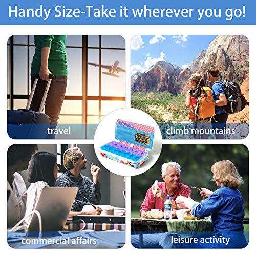 Image of Weekly Pill Organizer 2 Times a Day, Zumd Pill Box 7 Day with Cute Quilted Fabric Zipper Case, Travel Pill Case Am Pm for Vitamin Medicine Organizer