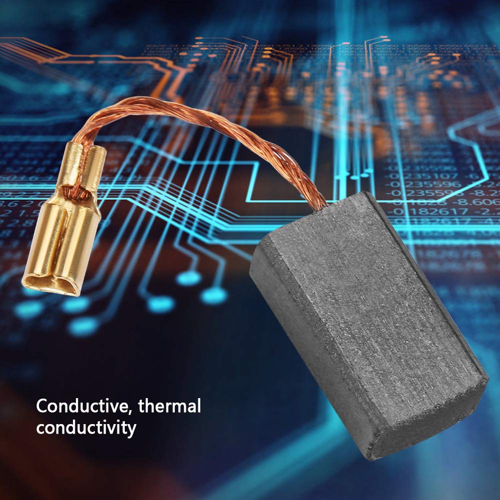 Generic 2pcs Size 8mm x 16mm x 32mm Carbon Brushes for Electric Motor Round Terminal