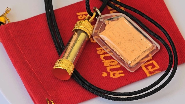 Heavens Tvcz Thai Amulet Takrut & Buddha Pendant – 5 Lines Yantra