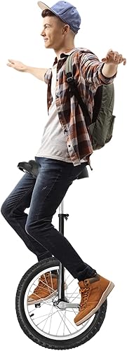 Miniatura 49 de Monociclo de rueda, bicicleta de una rueda con borde y pedales, monociclos de acero modernos para edades unisex de 10 a 60 años, entrenamiento