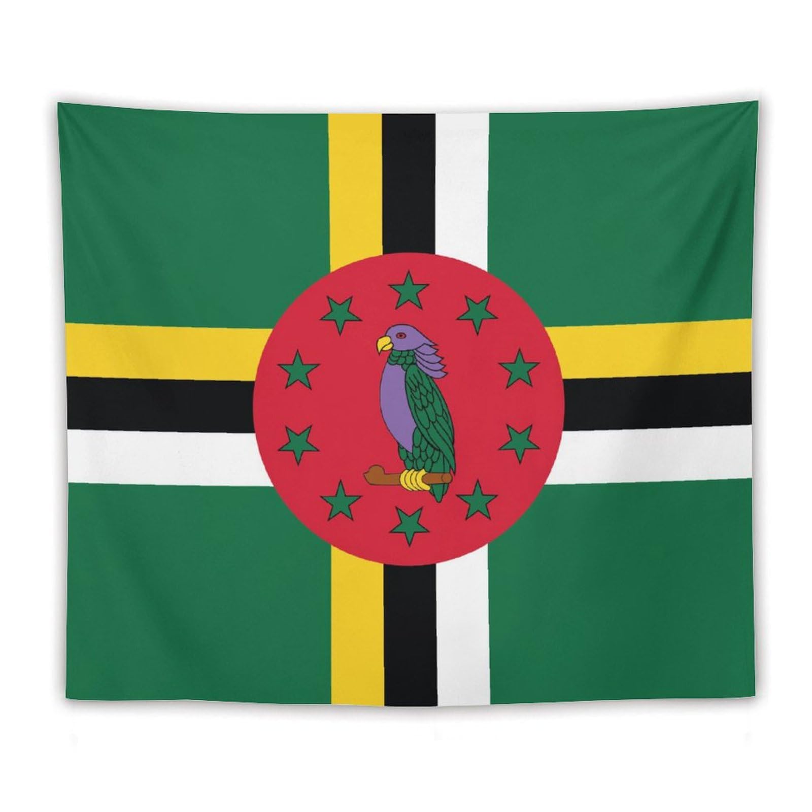XingFox Dominica Flag Tapestry Wall Hanging, National Flag Art Wall Decoration Tapestry, For Bedroom Living Room Dorm Home Decoration, 50"x60"