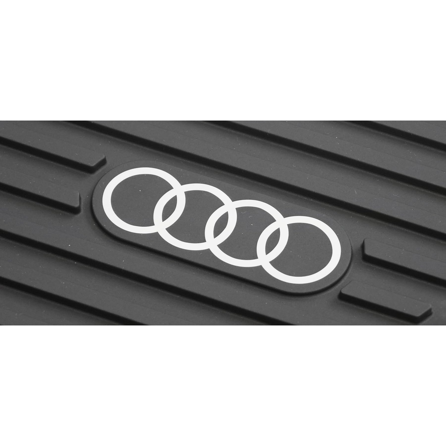 Audi 85H061180 Gepäckraumschale Kofferraumschale Kofferraumeinlage Schutzmatte, schwarz, mit Audi Ringen in Kontrastfarbe